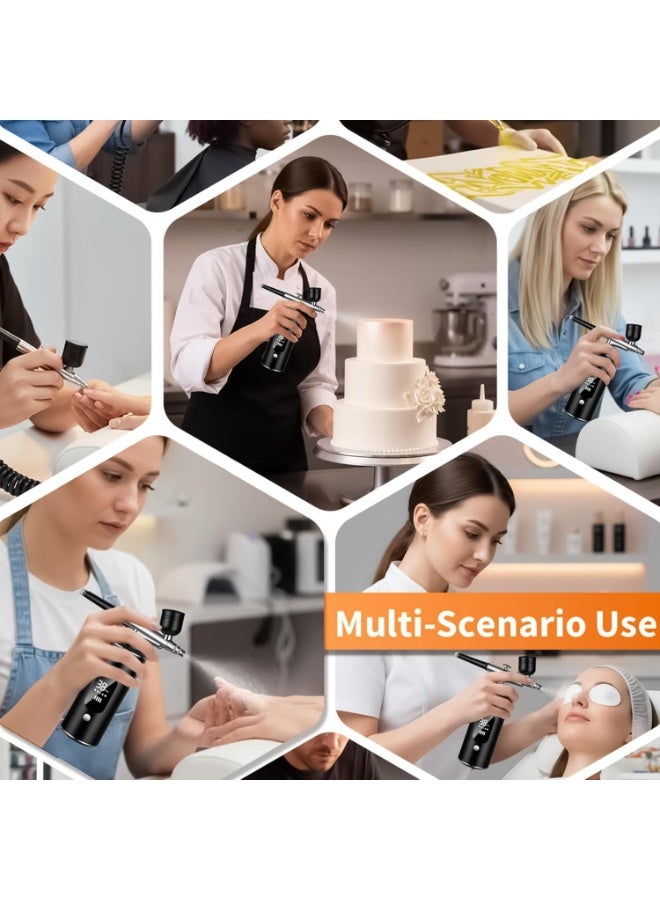 Bukela Airbrush Kit with Compressor - Nail Styler, 48PSI Screen Display Airbrush, Rechargeable Cordless Airbrush Machine for Manicure, Make-up, Painting, Cake Decoration - Image 5